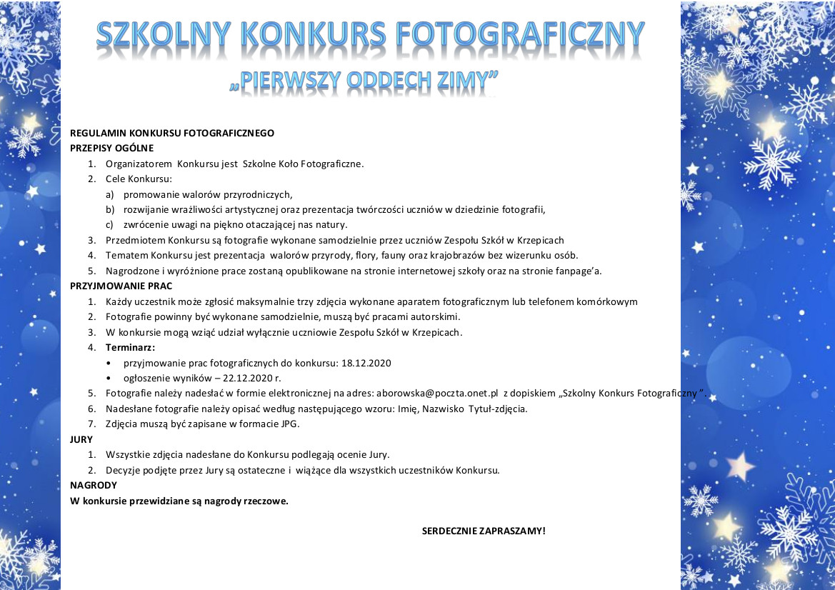 Szkolny komnkurs fotograficzny